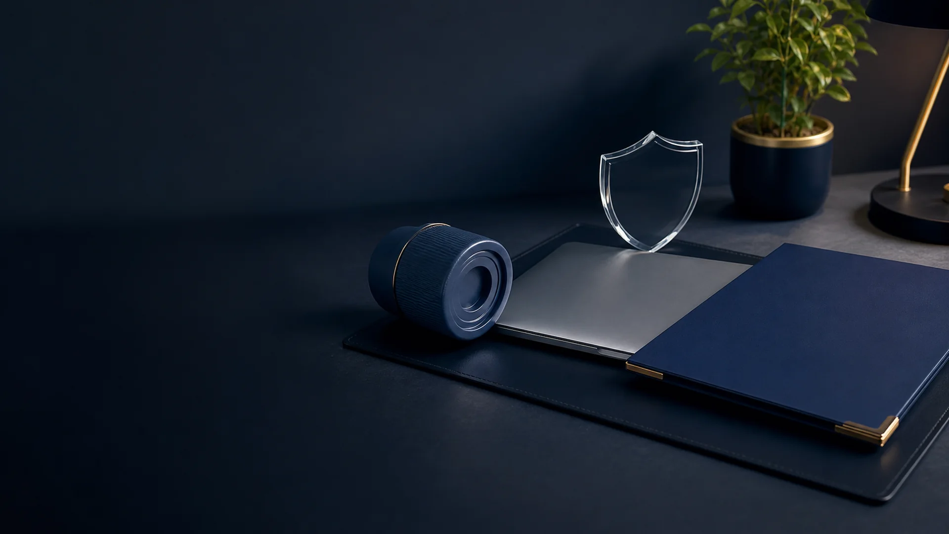 Versicherungsvertrag mit Schutzschild-Symbol – Haftpflichtversicherung für Home Office und Remote-Worker