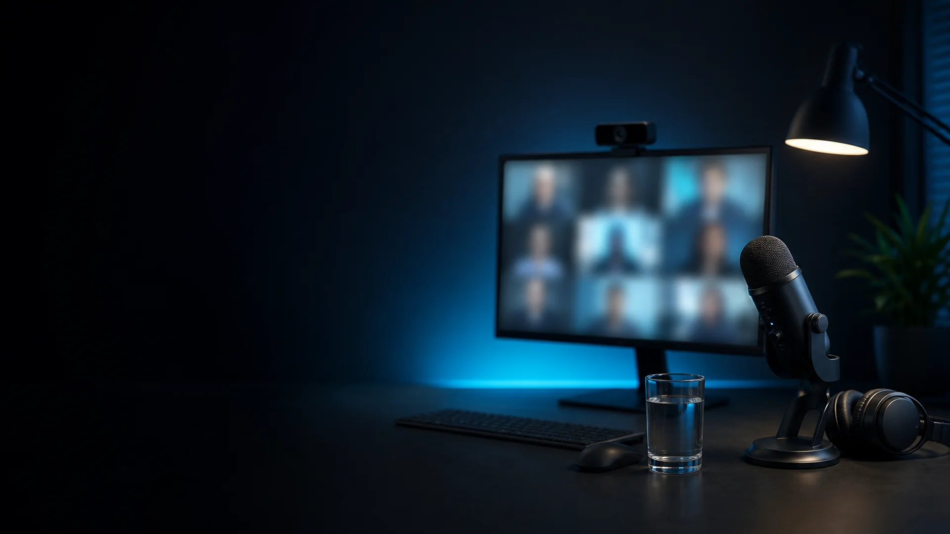 Laptop mit Zoom-Videoanruf auf aufgeräumtem Schreibtisch – Remote-Meeting professionell und effektiv